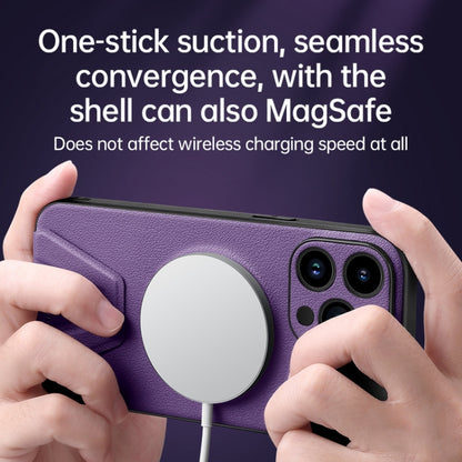 For iPhone 14 Pro Max SULADA Folding Holder Lambskin Texture MagSafe Phone Case(Purple) - iPhone 14 Pro Max Cases by SULADA | Online Shopping South Africa | PMC Jewellery