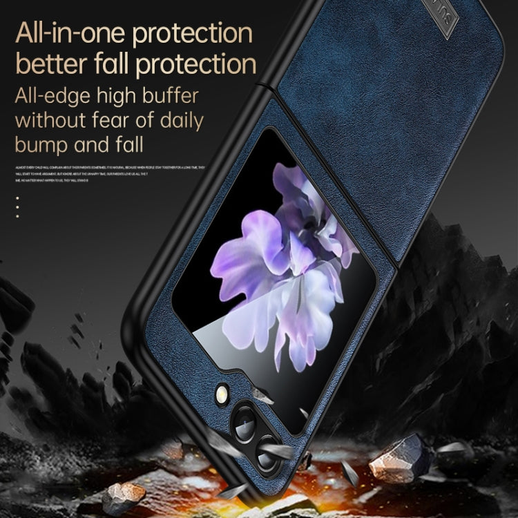 For Samsung Galaxy Z Flip5 SULADA Shockproof TPU + Handmade Leather Phone Case(Green) - Galaxy Z Flip5 Cases by SULADA | Online Shopping South Africa | PMC TechLife | Buy Now Pay Later Mobicred