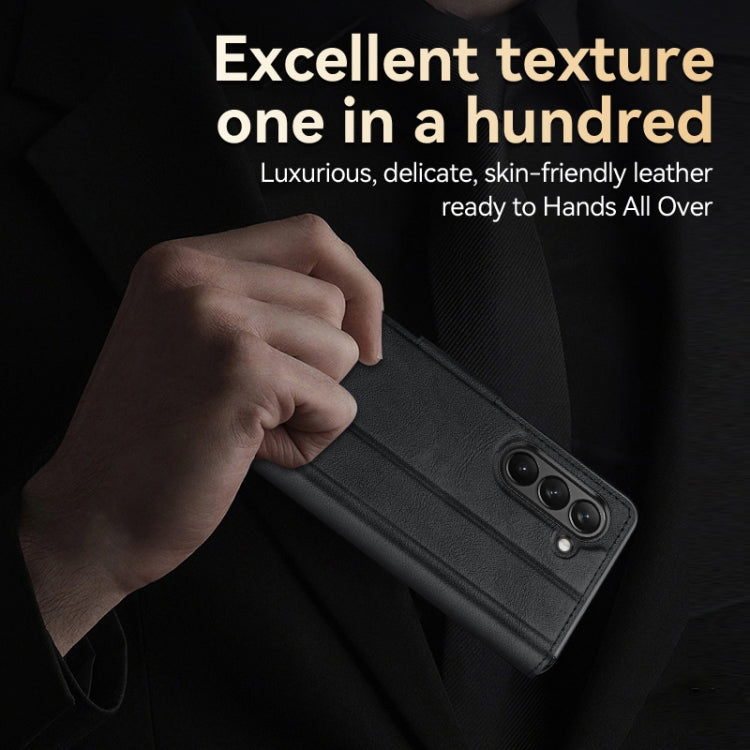 For Samsung Galaxy Z Fold5 SULADA All-inclusive Magnetic Snap Flip Leather Phone Case(Black) - free shipping - PMC TechLife - Order now!