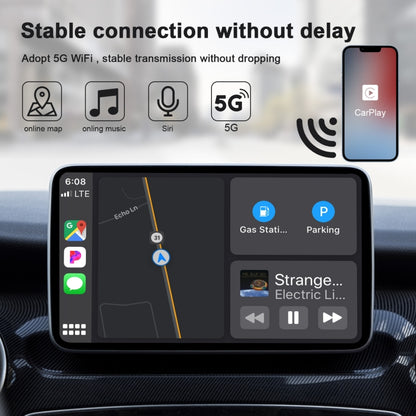 USB + USB-C / Type-C Wired to Wireless Carplay Adapter for iPhone(Black) - Bluetooth Adapters by PMC Jewellery | Online Shopping South Africa | PMC Jewellery | Buy Now Pay Later Mobicred