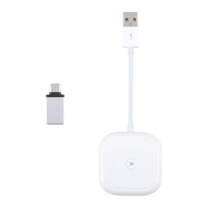 USB + USB-C / Type-C Wired to Wireless Carplay Adapter for iPhone(White) - Bluetooth Adapters by PMC Jewellery | Online Shopping South Africa | PMC Jewellery