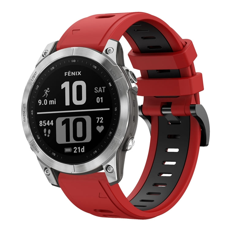 Compatible with Garmin Instinct 2 Solar Sports Two-Color Silicone Watch Band(Red+Black) - free shipping - PMC TechLife - Order now!