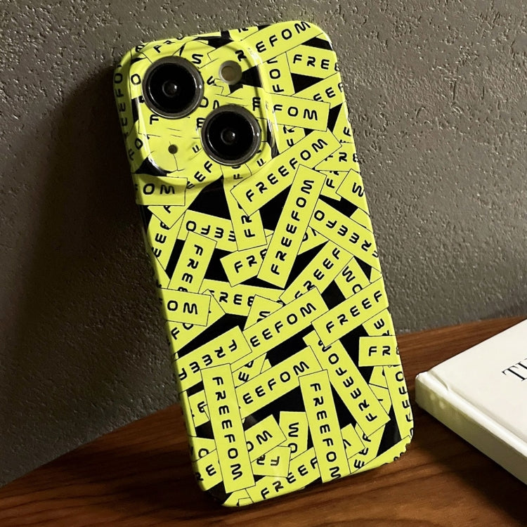 For iPhone 14 Plus Painted Pattern Precise Hole PC Phone Case(Green Label) - iPhone 14 Plus Cases by PMC TechLife | Online Shopping South Africa | PMC TechLife