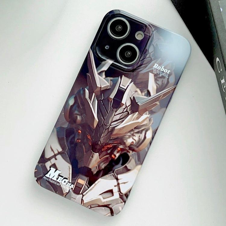 For iPhone 14 Plus Painted Pattern Precise Hole PC Phone Case(Golden Robot) - iPhone 14 Plus Cases by PMC TechLife | Online Shopping South Africa | PMC TechLife