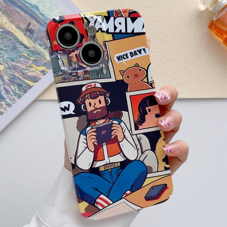 For iPhone 14 Painted Pattern Precise Hole PC Phone Case(Vacationer) - iPhone 14 Cases by PMC TechLife | Online Shopping South Africa | PMC TechLife