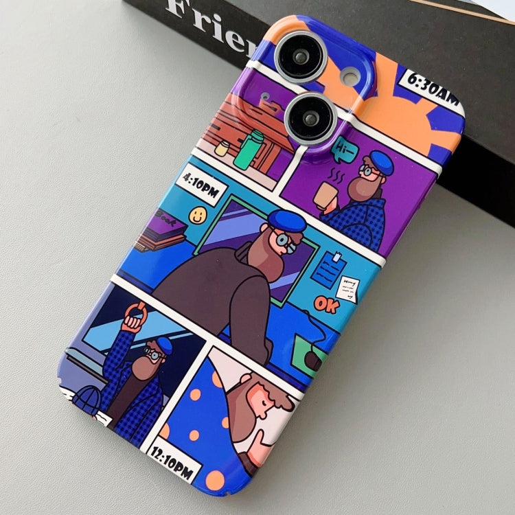 For iPhone 14 Painted Pattern Precise Hole PC Phone Case(Working Uncle) - iPhone 14 Cases by PMC TechLife | Online Shopping South Africa | PMC TechLife