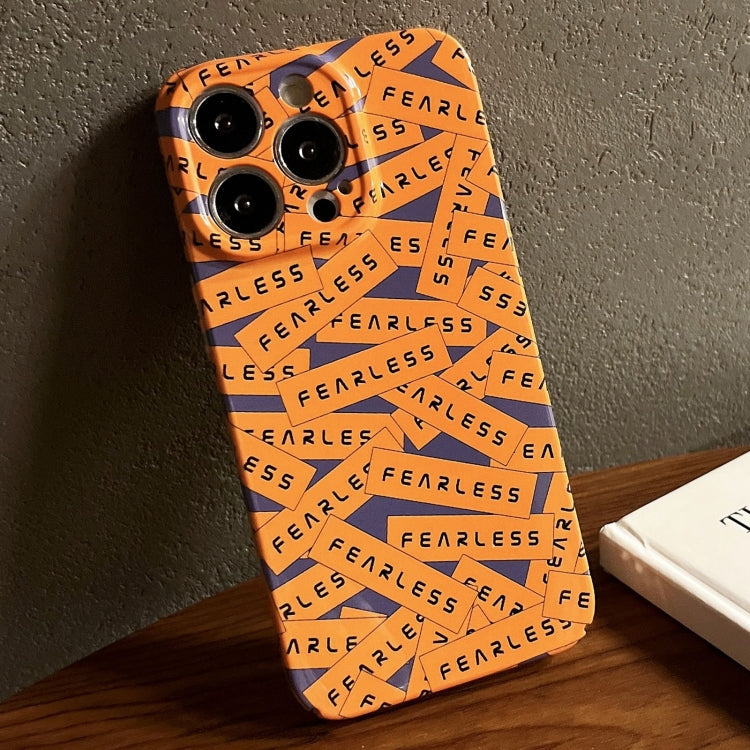 For iPhone 14 Pro Painted Pattern Precise Hole PC Phone Case(Orange Label) - iPhone 14 Pro Cases by PMC TechLife | Online Shopping South Africa | PMC TechLife