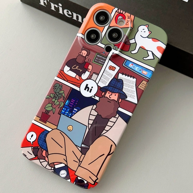For iPhone 14 Pro Max Painted Pattern Precise Hole PC Phone Case(Holiday Uncle) - iPhone 14 Pro Max Cases by PMC TechLife | Online Shopping South Africa | PMC TechLife