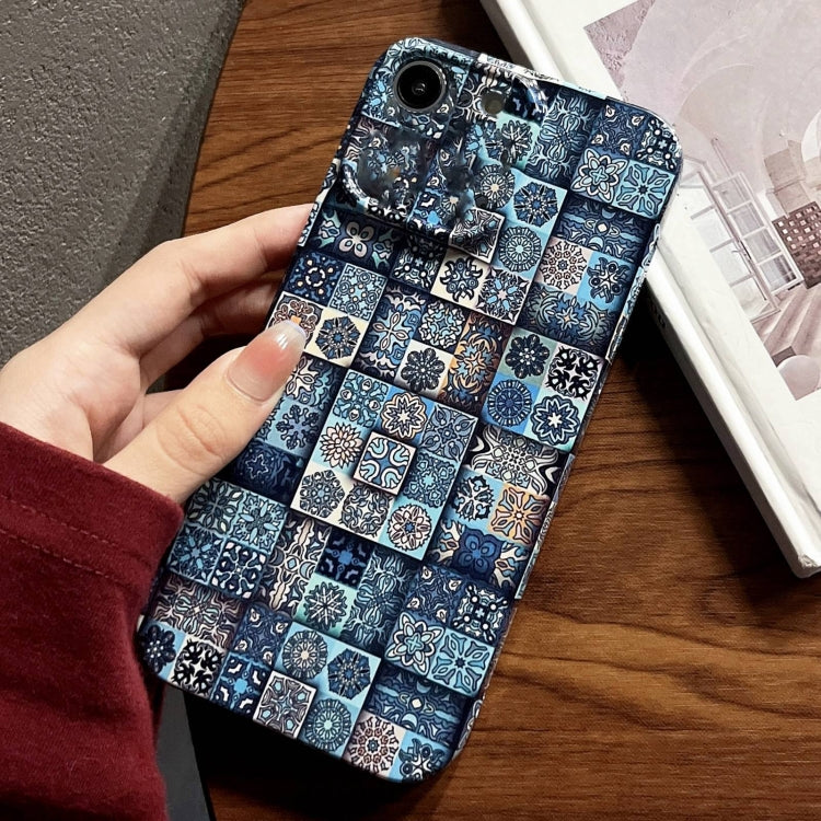For iPhone SE 2022 / 2020 / 8 / 7 Painted Pattern Precise Hole PC Phone Case(Green Plaid) - iPhone SE 2022 / 2020 / 8 / 7 Cases by PMC TechLife | Online Shopping South Africa | PMC TechLife