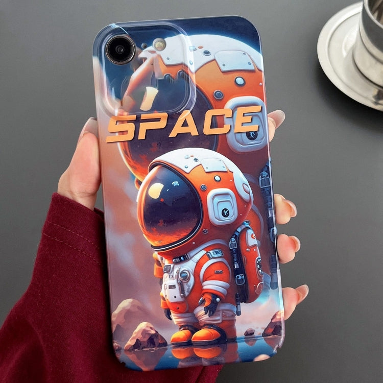 For iPhone SE 2022 / 2020 / 8 / 7 Painted Pattern Precise Hole PC Phone Case(Orange Astronaut) - iPhone SE 2022 / 2020 / 8 / 7 Cases by PMC TechLife | Online Shopping South Africa | PMC TechLife