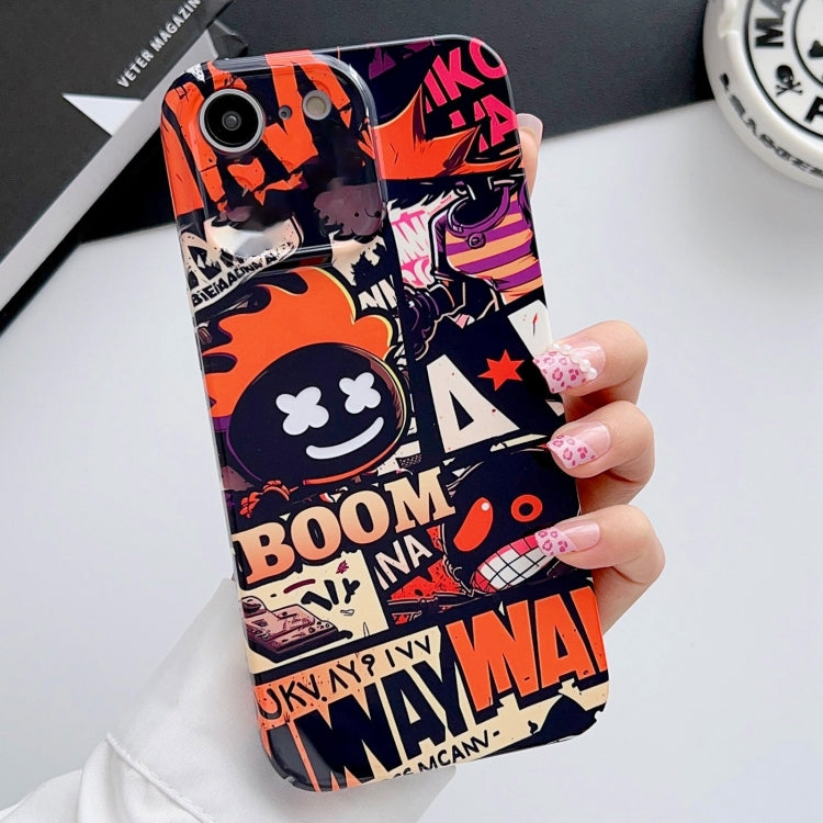 For iPhone SE 2022 / 2020 / 8 / 7 Painted Pattern Precise Hole PC Phone Case(Orange Comics) - iPhone SE 2022 / 2020 / 8 / 7 Cases by PMC TechLife | Online Shopping South Africa | PMC TechLife