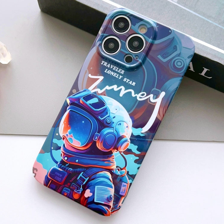 For iPhone 13 Pro Max Painted Pattern Precise Hole PC Phone Case(Blue Paint Astronaut) - iPhone 13 Pro Max Cases by PMC TechLife | Online Shopping South Africa | PMC TechLife
