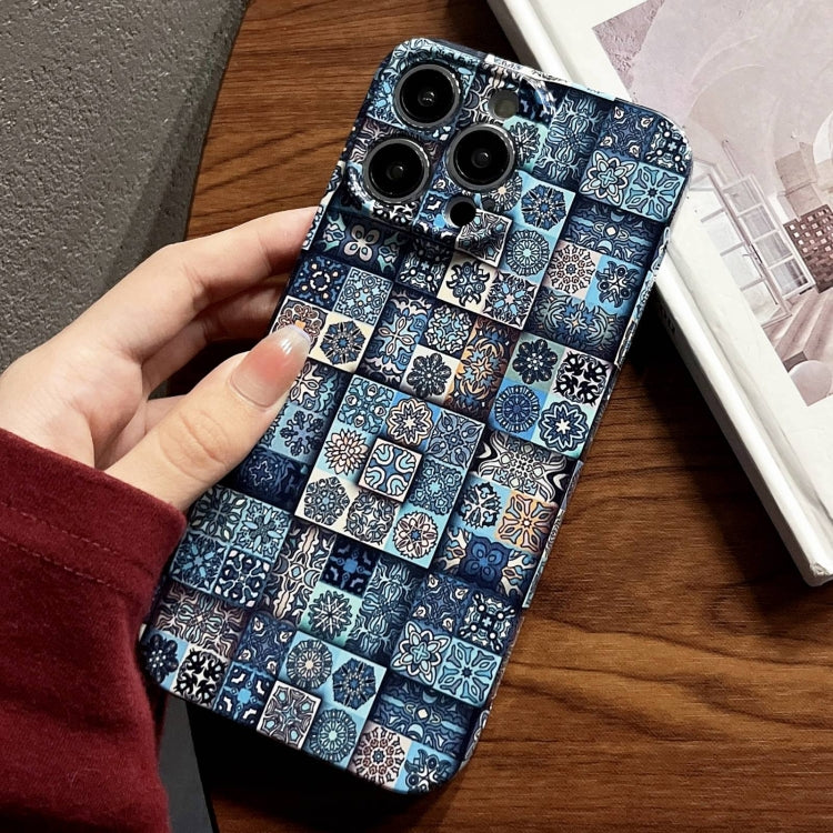 For iPhone 13 Pro Painted Pattern Precise Hole PC Phone Case(Green Plaid) - iPhone 13 Pro Cases by PMC TechLife | Online Shopping South Africa | PMC TechLife