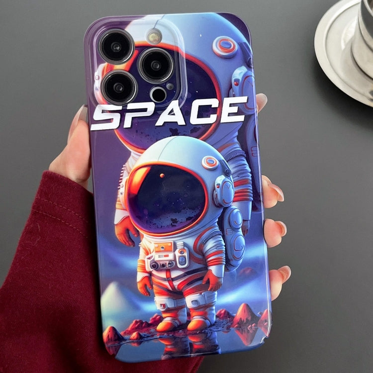 For iPhone 13 Pro Painted Pattern Precise Hole PC Phone Case(Orange White Astronaut) - iPhone 13 Pro Cases by PMC TechLife | Online Shopping South Africa | PMC TechLife