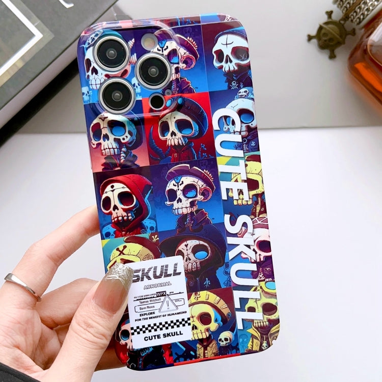 For iPhone 13 Pro Painted Pattern Precise Hole PC Phone Case(Cute Skull) - iPhone 13 Pro Cases by PMC TechLife | Online Shopping South Africa | PMC TechLife