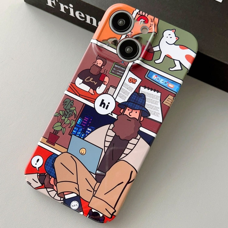 For iPhone 13 Painted Pattern Precise Hole PC Phone Case(Holiday Uncle) - iPhone 13 Cases by PMC TechLife | Online Shopping South Africa | PMC TechLife