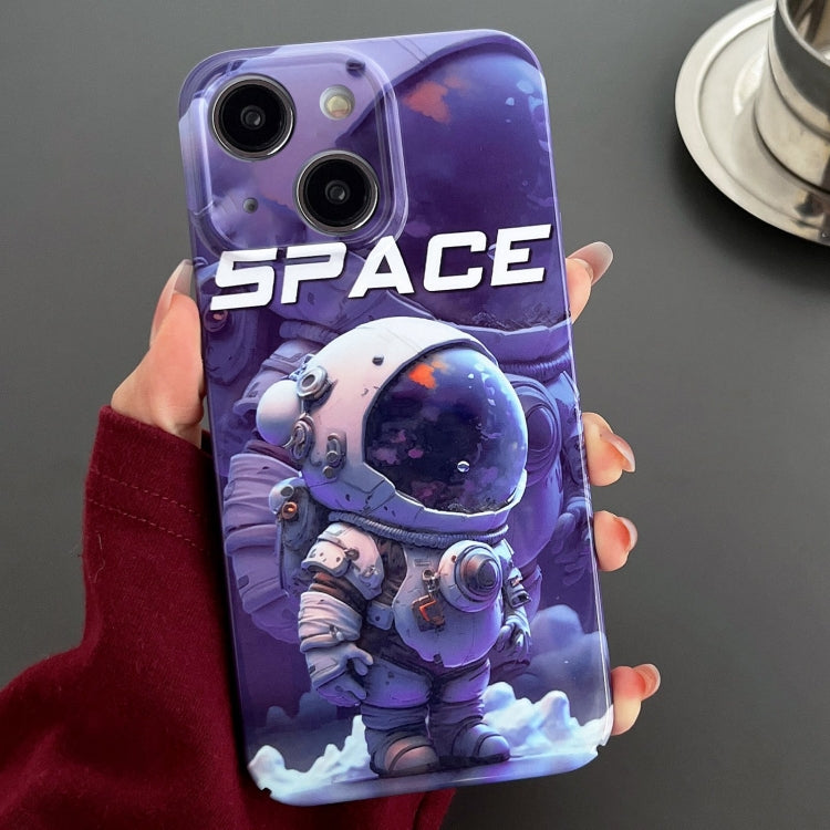 For iPhone 13 Painted Pattern Precise Hole PC Phone Case(Purple Astronaut) - iPhone 13 Cases by PMC Jewellery | Online Shopping South Africa | PMC Jewellery