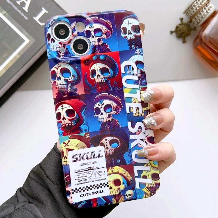 For iPhone 13 Painted Pattern Precise Hole PC Phone Case(Cute Skull) - free shipping - PMC TechLife - Order now!