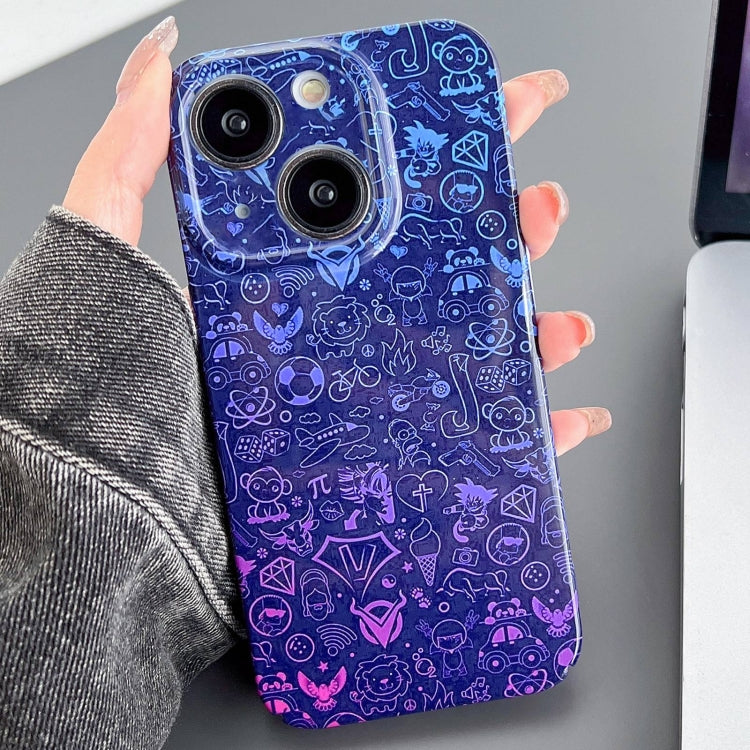 For iPhone 13 Painted Pattern Precise Hole PC Phone Case(Red Blue Graffiti) - iPhone 13 Cases by PMC TechLife | Online Shopping South Africa | PMC TechLife