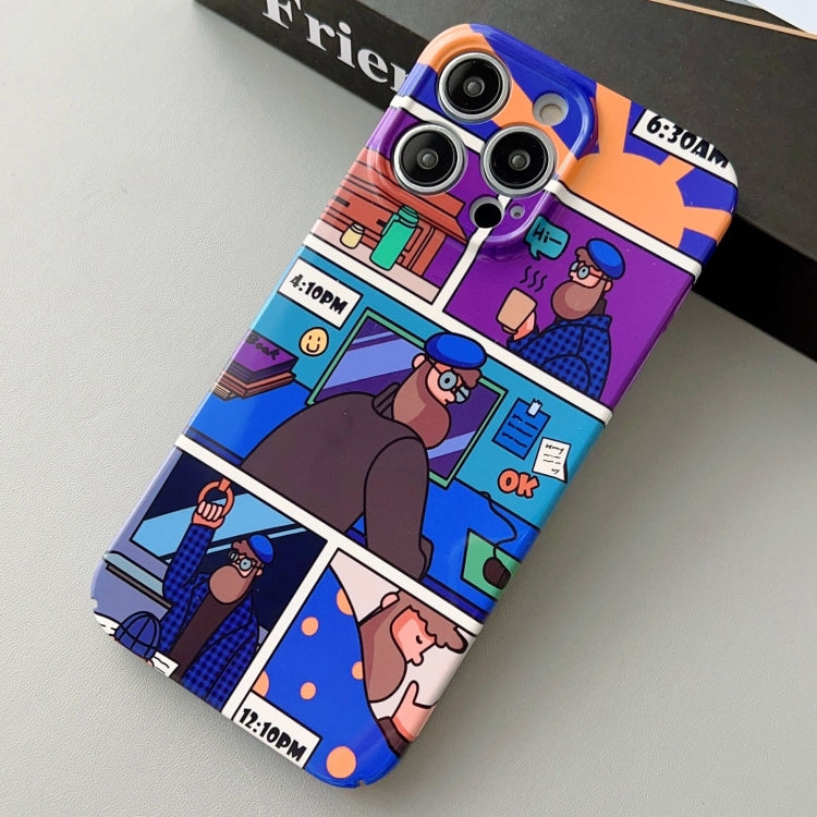 For iPhone 12 Pro Painted Pattern Precise Hole PC Phone Case(Working Uncle) - iPhone 12 / 12 Pro Cases by PMC TechLife | Online Shopping South Africa | PMC TechLife