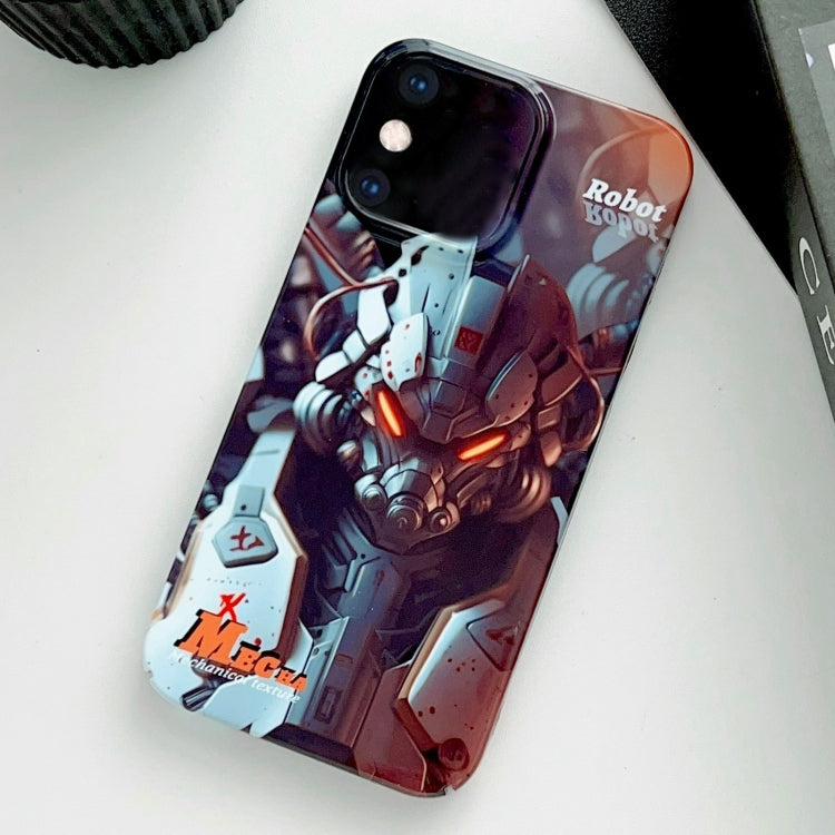 For iPhone XS Max Painted Pattern Precise Hole PC Phone Case(Orange Robot) - More iPhone Cases by PMC Jewellery | Online Shopping South Africa | PMC Jewellery