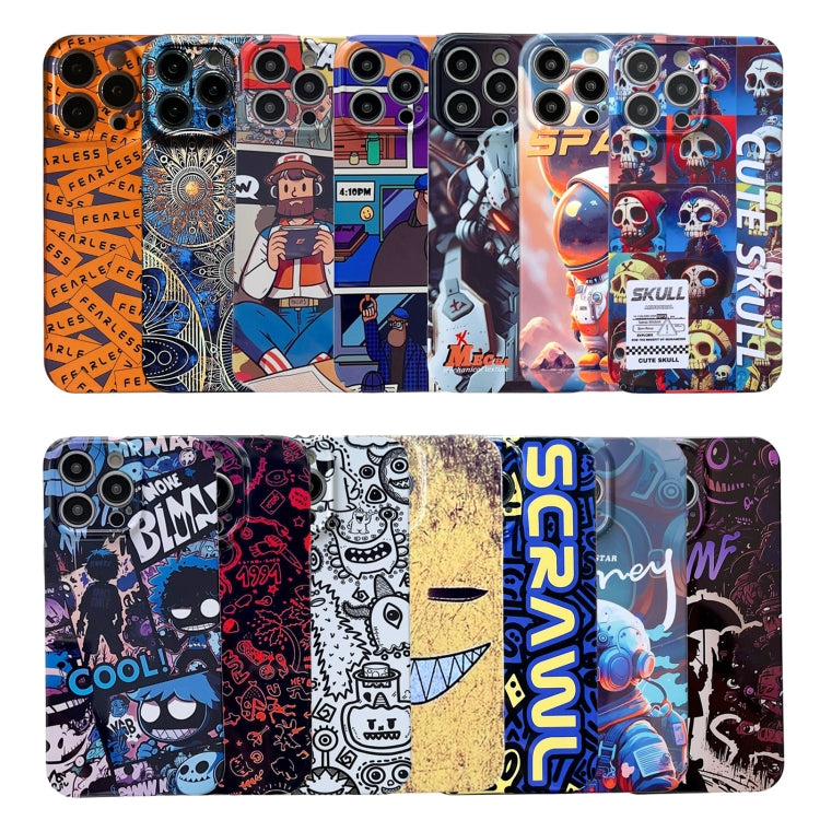 For iPhone 14 Painted Pattern Precise Hole PC Phone Case(Orange Astronaut) - iPhone 14 Cases by PMC Jewellery | Online Shopping South Africa | PMC Jewellery