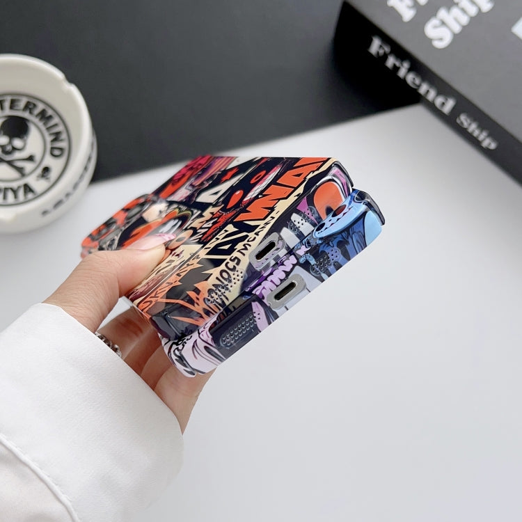 For iPhone 15 Pro Max Painted Pattern Precise Hole PC Phone Case(Abstract Flower) - iPhone 15 Pro Max Cases by PMC TechLife | Online Shopping South Africa | PMC TechLife