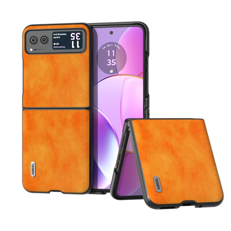 For Motorola Razr 40 ABEEL Dual Color Lichi Texture PU Phone Case(Orange) - free shipping - PMC TechLife - Order now!