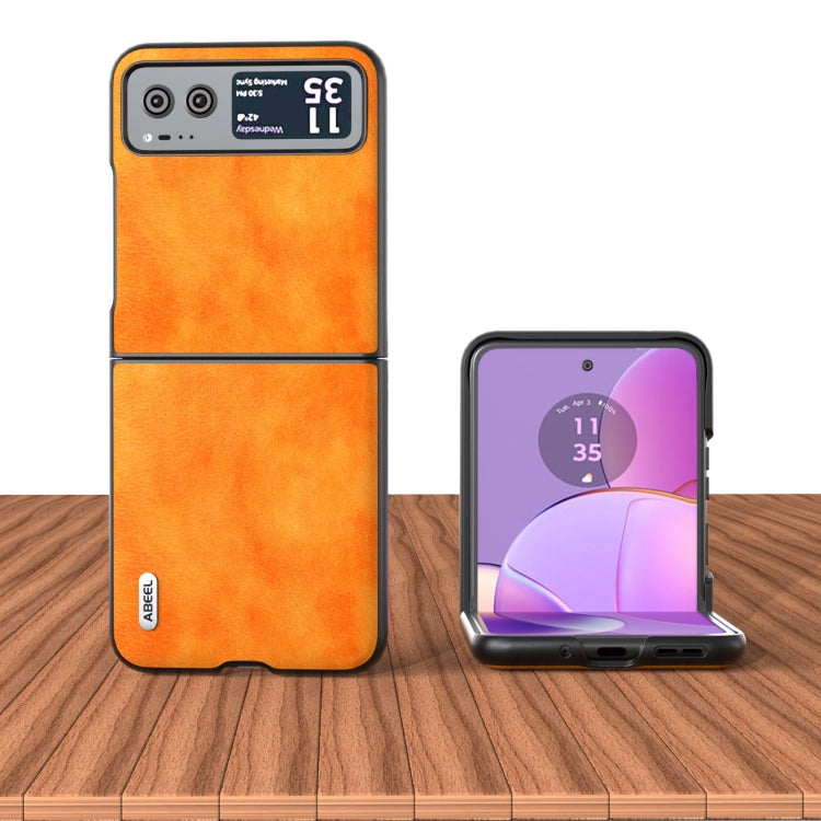 For Motorola Razr 40 ABEEL Dual Color Lichi Texture PU Phone Case(Orange) - free shipping - PMC TechLife - Order now!