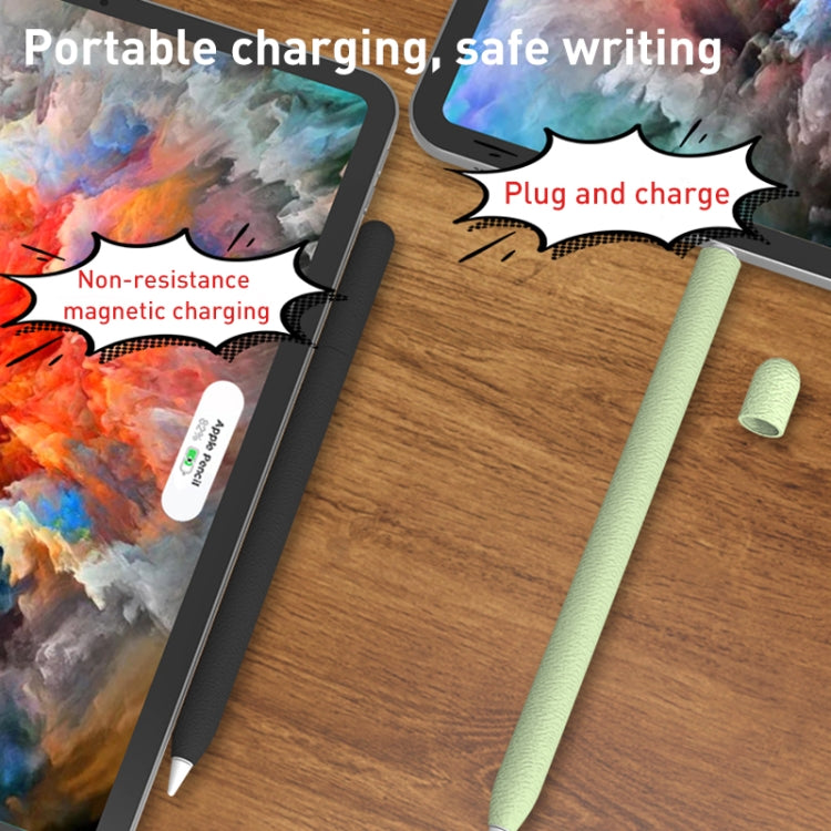 For Apple Pencil 1 LOVE MEI Frosted Leather Texture Silicone Protective Pen Case(Blue) - Pencil Accessories by LOVE MEI | Online Shopping South Africa | PMC TechLife