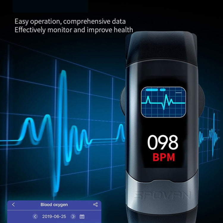 SPOVAN H02 1.14 inch TFT HD Screen Smart Bracelet Supports Blood Oxygen Monitoring/Sleep Monitoring(Blue) - Smart Wristbands by SPOVAN | Online Shopping South Africa | PMC Jewellery | Buy Now Pay Later Mobicred