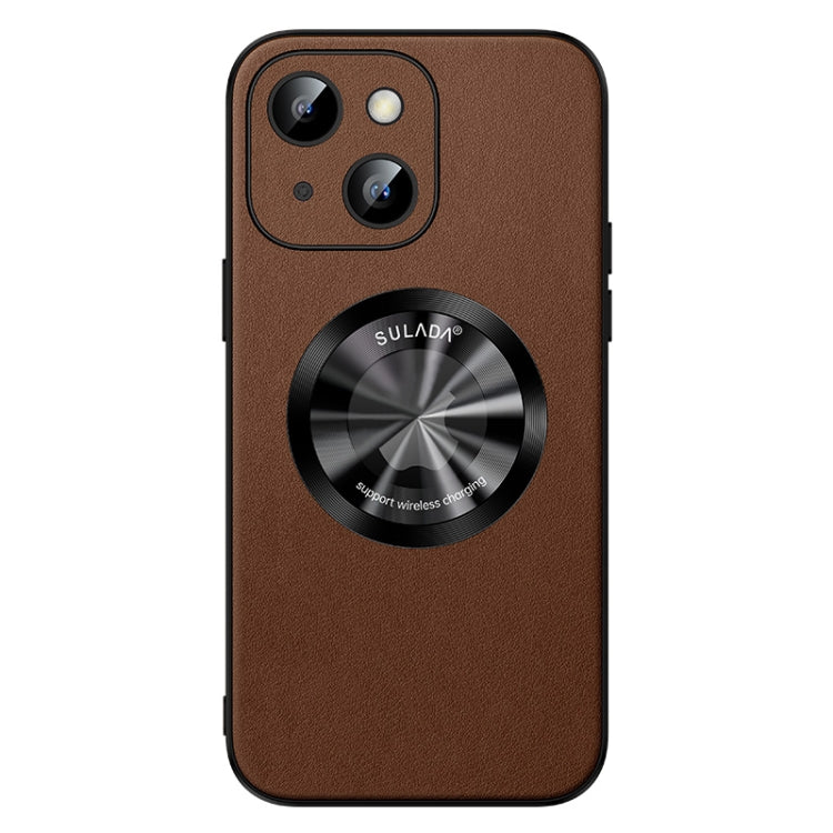 For iPhone 15 Plus SULADA Microfiber Leather MagSafe Magnetic Phone Case(Brown) - iPhone 15 Plus Cases by SULADA | Online Shopping South Africa | PMC TechLife | Buy Now Pay Later Mobicred