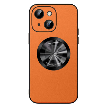 For iPhone 13 SULADA Microfiber Leather MagSafe Magnetic Phone Case(Orange) - iPhone 13 Cases by SULADA | Online Shopping South Africa | PMC Jewellery