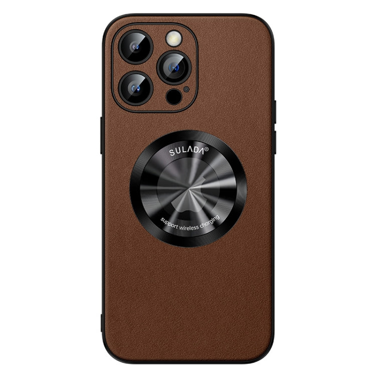 For iPhone 12 Pro SULADA Microfiber Leather MagSafe Magnetic Phone Case(Brown) - iPhone 12 / 12 Pro Cases by SULADA | Online Shopping South Africa | PMC TechLife | Buy Now Pay Later Mobicred