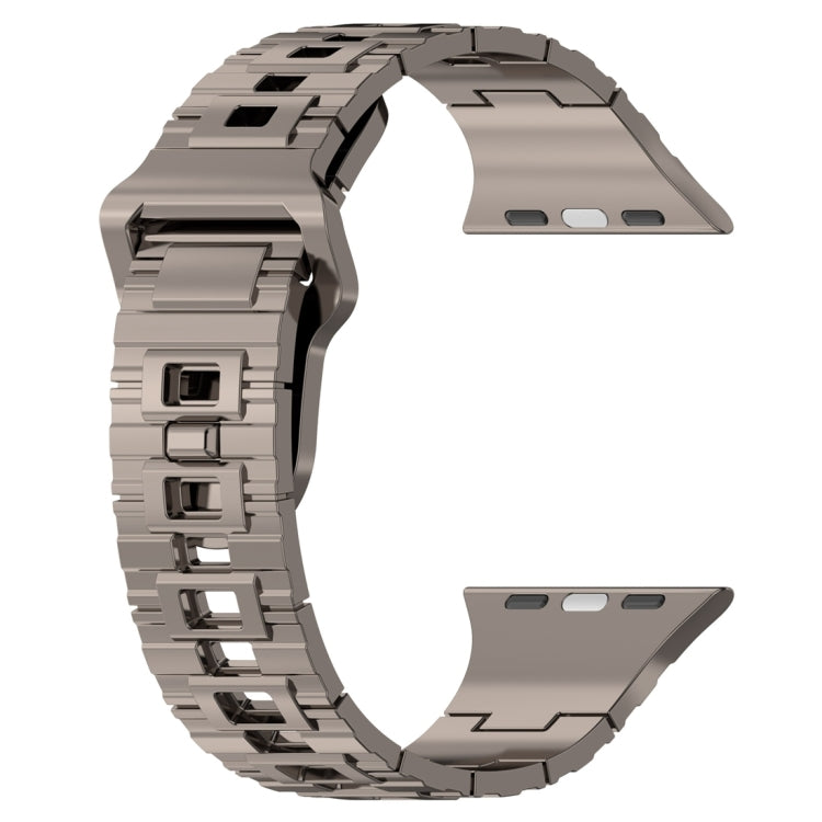 For Apple Watch 9 41mm Square Buckle Armor Style Silicone Watch Band(Plating Titanium Silver) - Watch Bands by PMC TechLife | Online Shopping South Africa | PMC TechLife