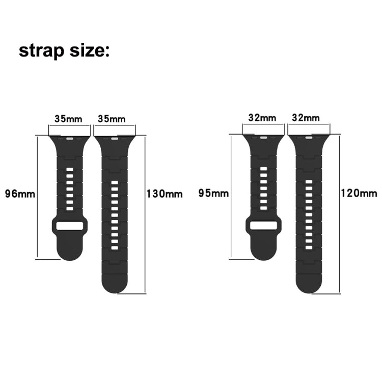 For Apple Watch 9 41mm Square Buckle Armor Style Silicone Watch Band(Plating Titanium Black) - Watch Bands by PMC TechLife | Online Shopping South Africa | PMC TechLife