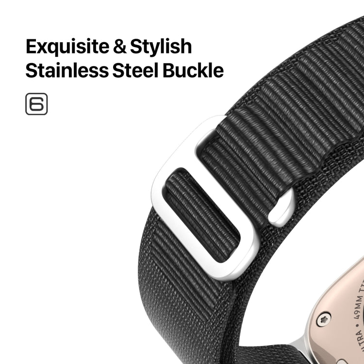 For Apple Watch SE 2023 44mm DUX DUCIS GS Series Nylon Loop Watch Band(Black) - Watch Bands by DUX DUCIS | Online Shopping South Africa | PMC TechLife | Buy Now Pay Later Mobicred