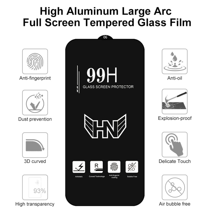 For iPhone 15 25pcs High Aluminum Large Arc Full Screen Tempered Glass Film - iPhone 15 Tempered Glass by PMC TechLife | Online Shopping South Africa | PMC TechLife | Buy Now Pay Later Mobicred