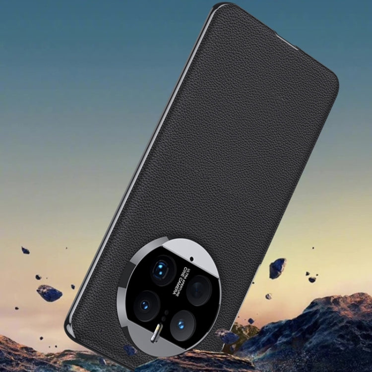 For Huawei Mate 50 Pro GKK Electroplating Leather Surface Phone Case(Black) - Huawei Cases by GKK | Online Shopping South Africa | PMC TechLife