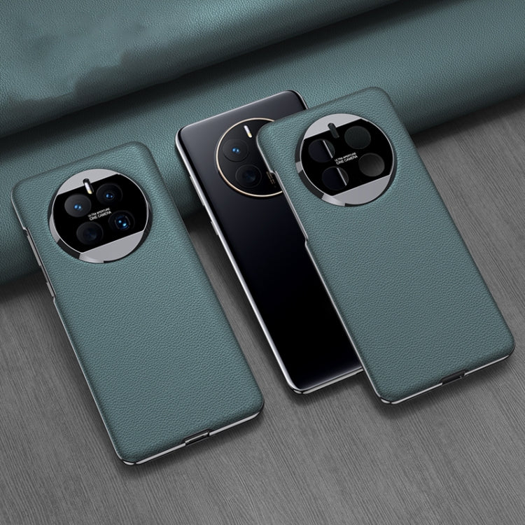 For Huawei Mate 50 Pro GKK Electroplating Leather Surface Phone Case(Cyan) - Huawei Cases by GKK | Online Shopping South Africa | PMC TechLife