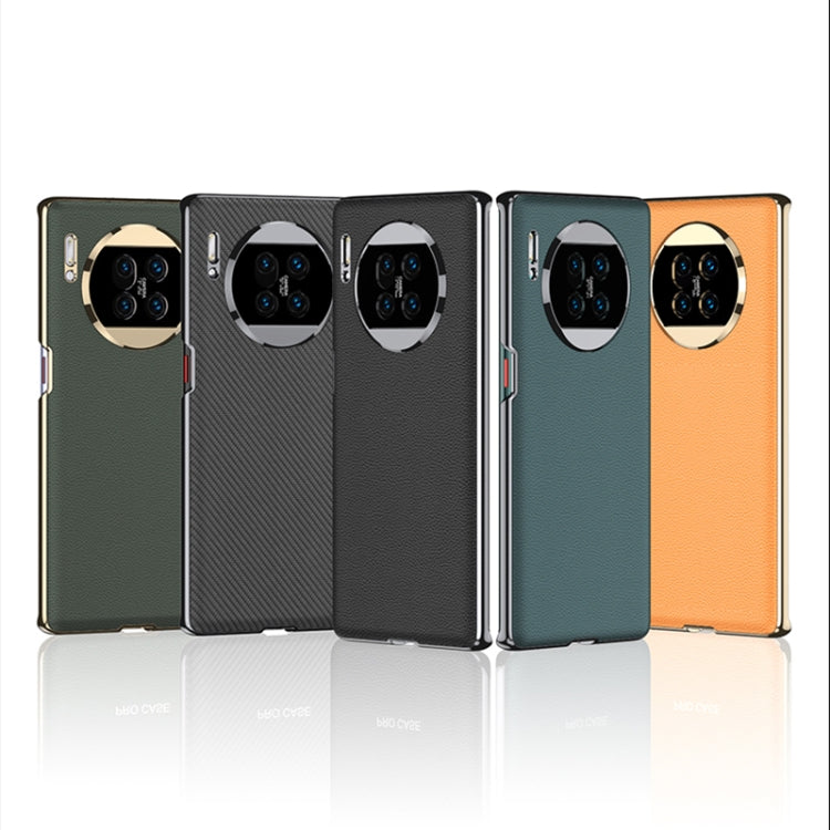 For Huawei Mate 30 Pro 5G GKK Electroplating Leather Surface Phone Case(Carbon Fiber) - Huawei Cases by GKK | Online Shopping South Africa | PMC TechLife | Buy Now Pay Later Mobicred