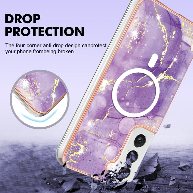 For Samsung Galaxy S23+ 5G Marble Pattern Dual-side IMD Magsafe TPU Phone Case(Purple 002) - Galaxy S23+ 5G Cases by PMC TechLife | Online Shopping South Africa | PMC TechLife