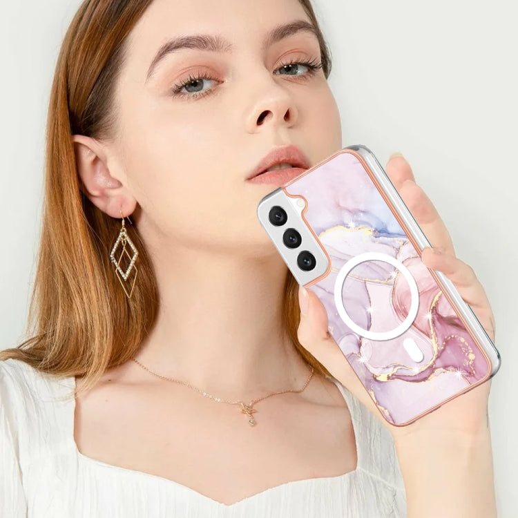 For Samsung Galaxy S23+ 5G Marble Pattern Dual-side IMD Magsafe TPU Phone Case(Rose Gold 005) - Galaxy S23+ 5G Cases by PMC TechLife | Online Shopping South Africa | PMC TechLife