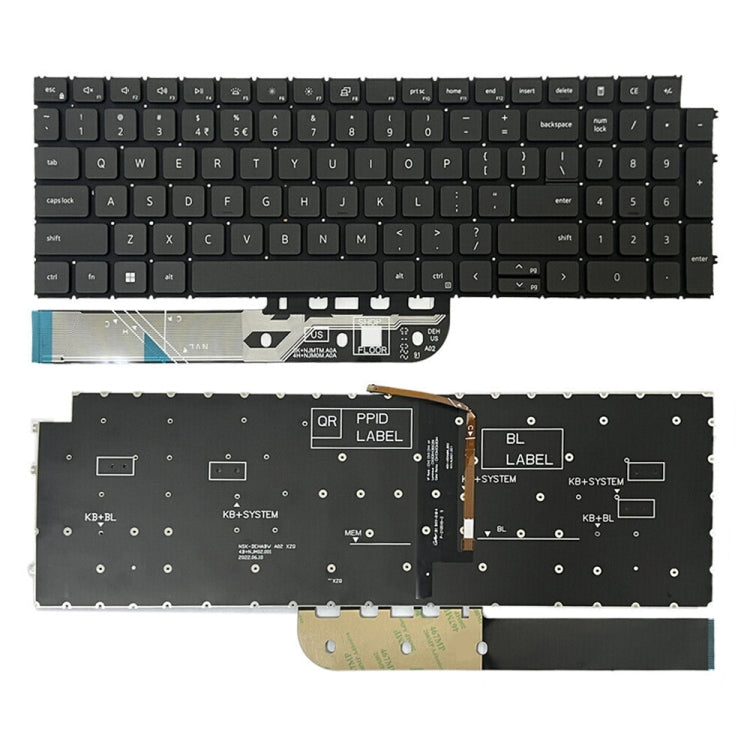 For Dell Inspiron 15-3511 3515 5510 7510 16-7610 US Version Backlight Laptop Keyboard(Black) - Dell Spare Parts by PMC TechLife | Online Shopping South Africa | PMC TechLife