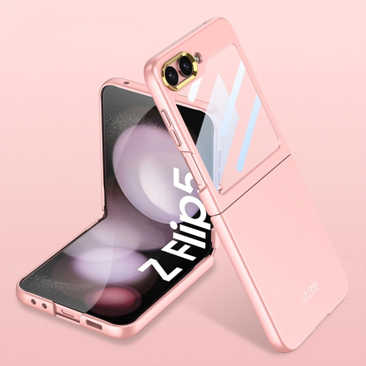 For Samsung Galaxy Z Flip5 GKK Integrated Ultra-thin Electroplating Lens Frame Phone Case(Pink) - Galaxy Z Flip5 Cases by GKK | Online Shopping South Africa | PMC Jewellery