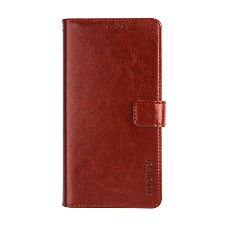 For Huawei nova Y71 idewei Crazy Horse Texture Leather Phone Case with Holder(Brown) - Huawei Cases by idewei | Online Shopping South Africa | PMC TechLife | Buy Now Pay Later Mobicred
