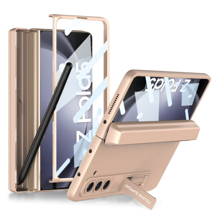 For Samsung Galaxy Z Fold5 GKK Integrated Magnetic Full Coverage Phone Flip Case with Pen Box(Gold) - free shipping - PMC TechLife - Order now!