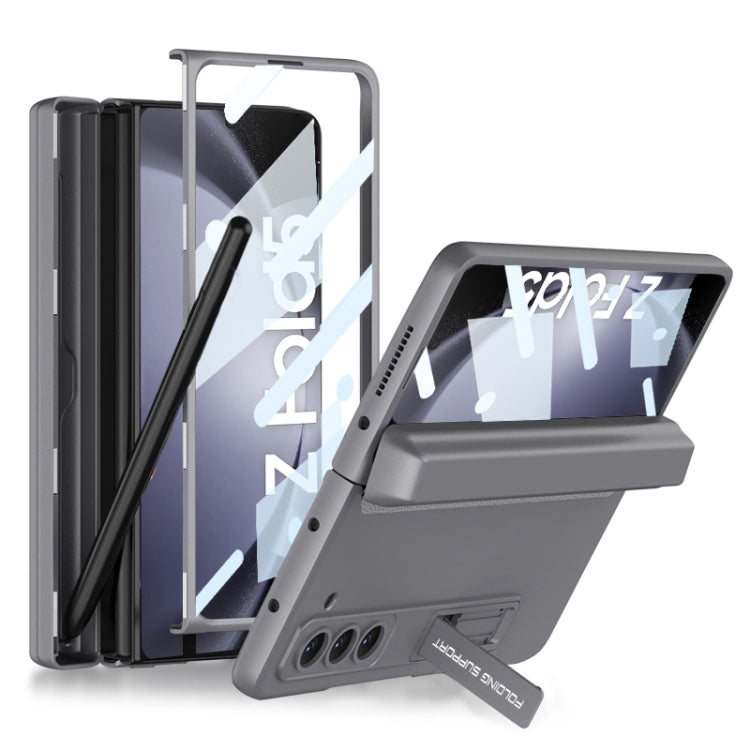 For Samsung Galaxy Z Fold5 GKK Magnetic Full Coverage Phone Flip Case with Pen Box(Grey) - Galaxy Z Fold5 Cases by GKK | Online Shopping South Africa | PMC TechLife | Buy Now Pay Later Mobicred