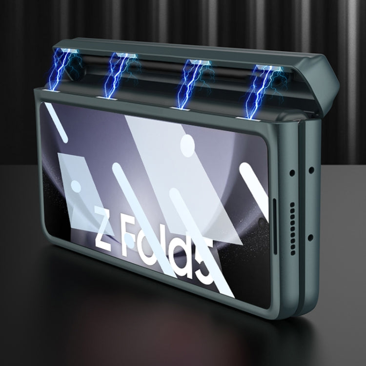 For Samsung Galaxy Z Fold5 GKK Integrated Magnetic Flip Plain Leather Phone Case with Pen Box(Silver) - free shipping - PMC TechLife - Order now!
