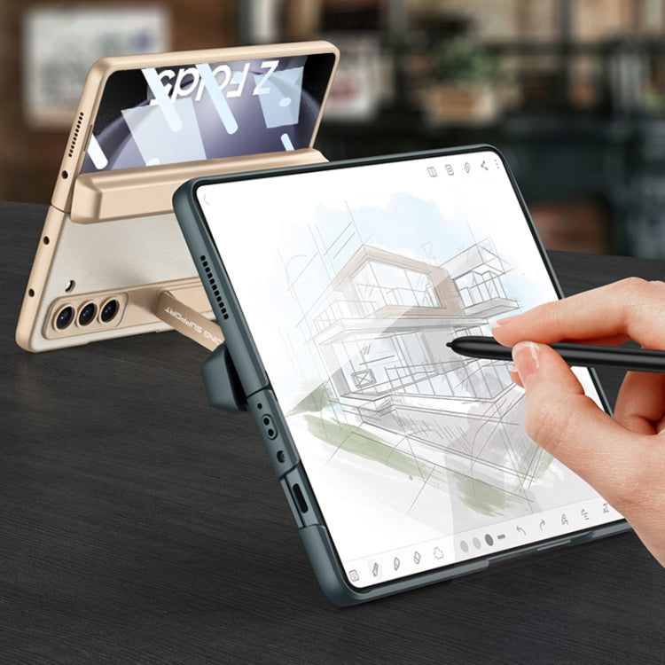 For Samsung Galaxy Z Fold5 GKK Integrated Magnetic Flip Plain Leather Phone Case with Pen Box(Silver) - free shipping - PMC TechLife - Order now!